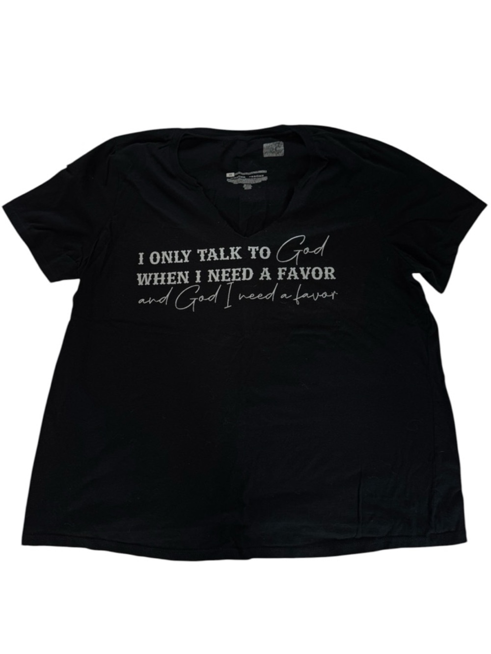 Jelly Roll Need a Favor Lyrics Black V-Neck Short Sleeve T-Shirt 2X